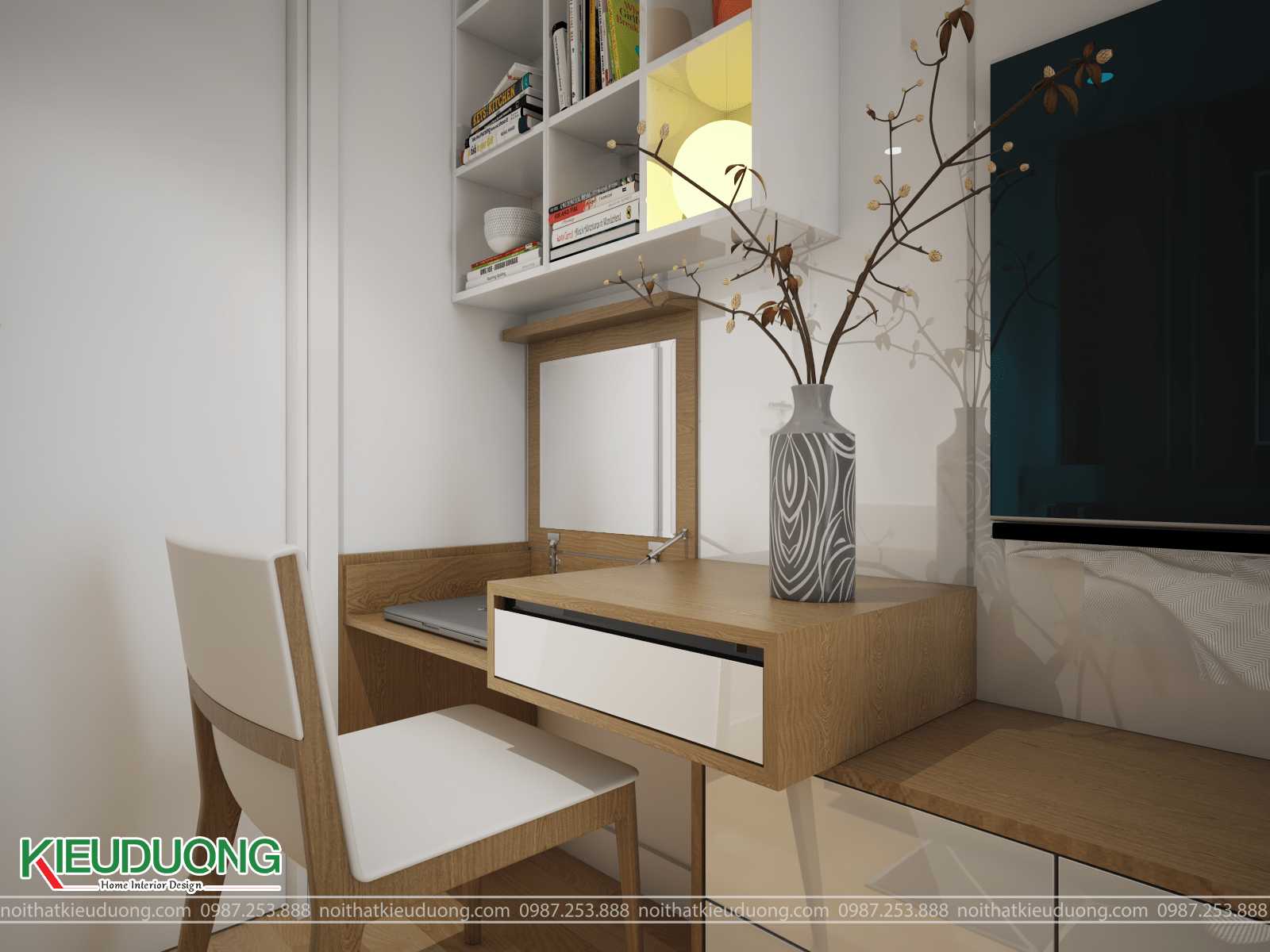 Thiết kế nội thất nhà dân hiện đại với gỗ sồi Mỹ tự nhiên - Phòng Ngủ Bố Mẹ